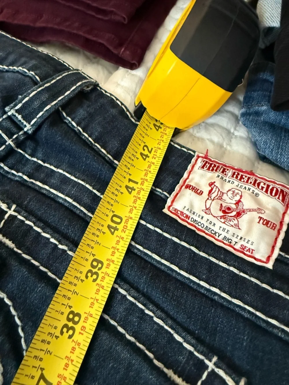 True Religion Dark Blue Flare Jeans - Picture 7 of 8